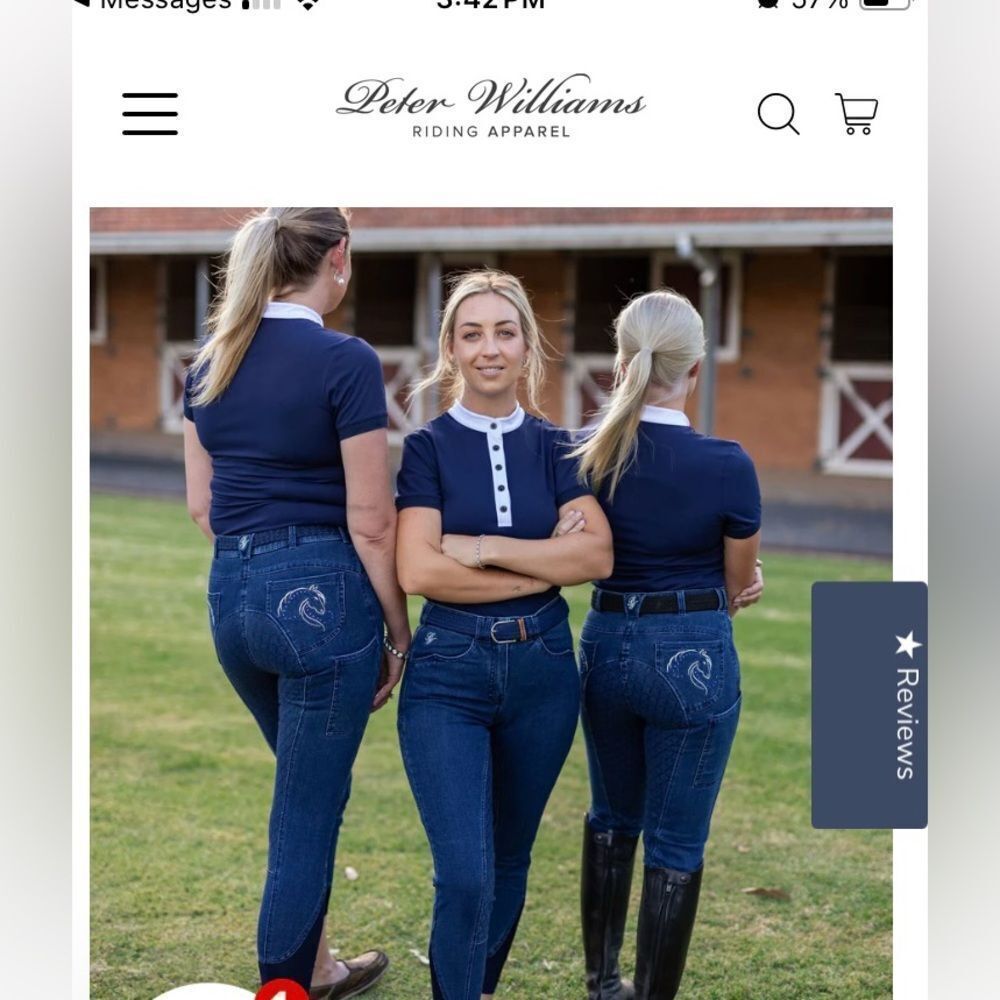Peter Williams NWT Famous Pro Horse Riding Breeches Denim